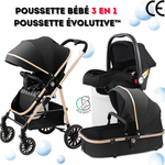 Poussette bébé 3 en 1 | Poussette Évolutive™