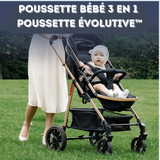 Poussette bébé 3 en 1 | Poussette Évolutive™