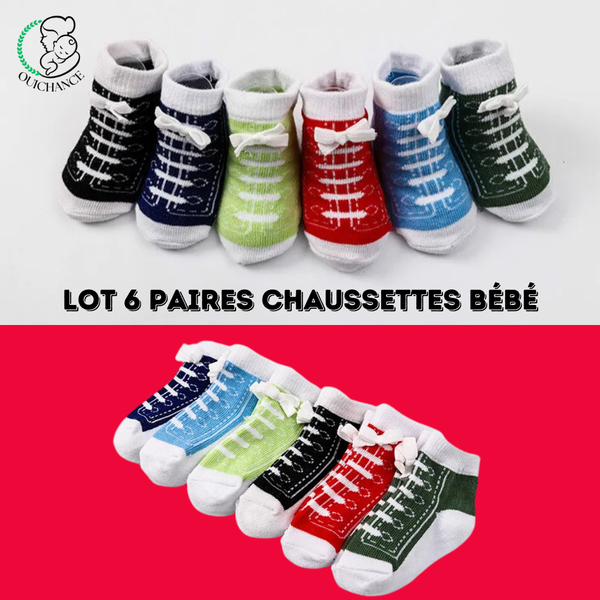 Lot 6 paires chaussettes bébé | ChaussettesCâlines™